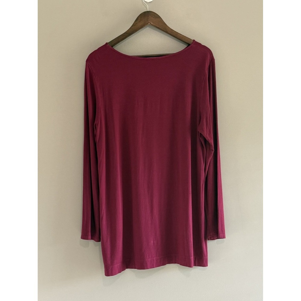 J Jill Wearever Collection Jersey Knit Tunic Top Scoop Neck Relaxed Stretch Lg - Picture 7 of 14